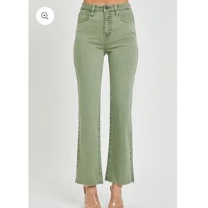 RISEN Olive High Rise Straight Jean | Plus Size 1XL